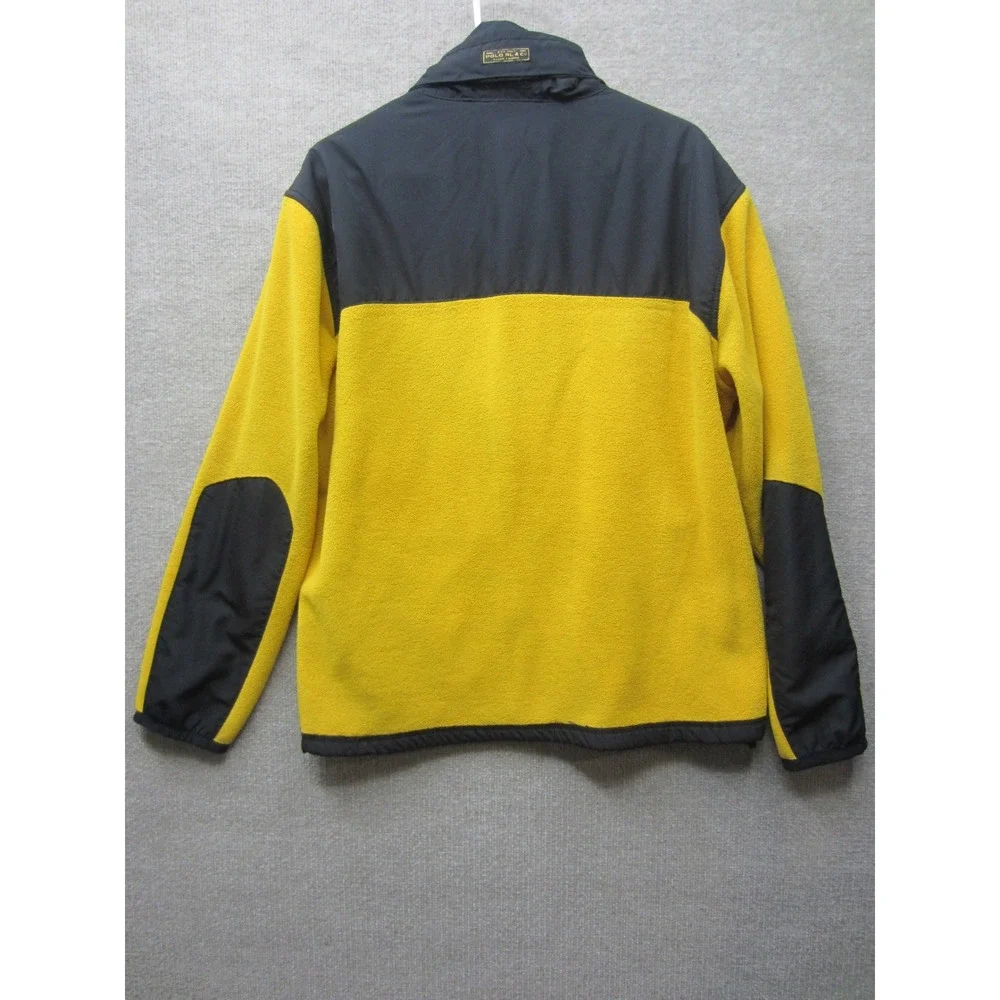 Polo Ralph Lauren Polartec Fleece Jacket Mens Yellow Black Colorblock Full Zip